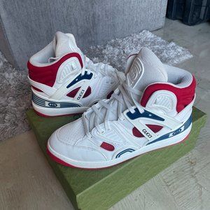 Worn once! Gucci Basket sneakers - size 11 white